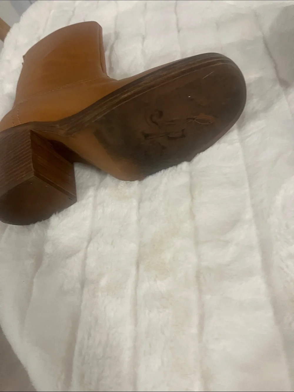 Free People Cognac Leather Lace-Up Mid-Calf Boots